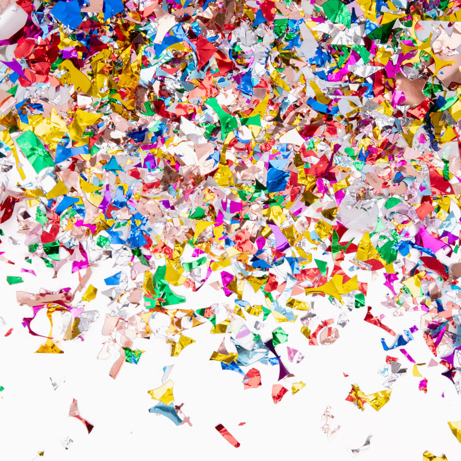 Cañón Confetti Cuadrado Mediano 50 cm Metalizado Multicolor