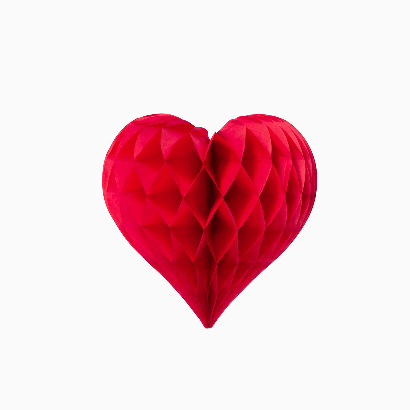 Corazón Honeycomb Papel Rojo
