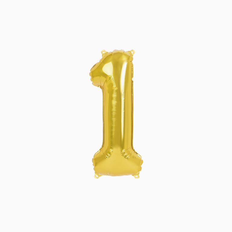 Globo Foil Número Pequeño 41 cm Oro