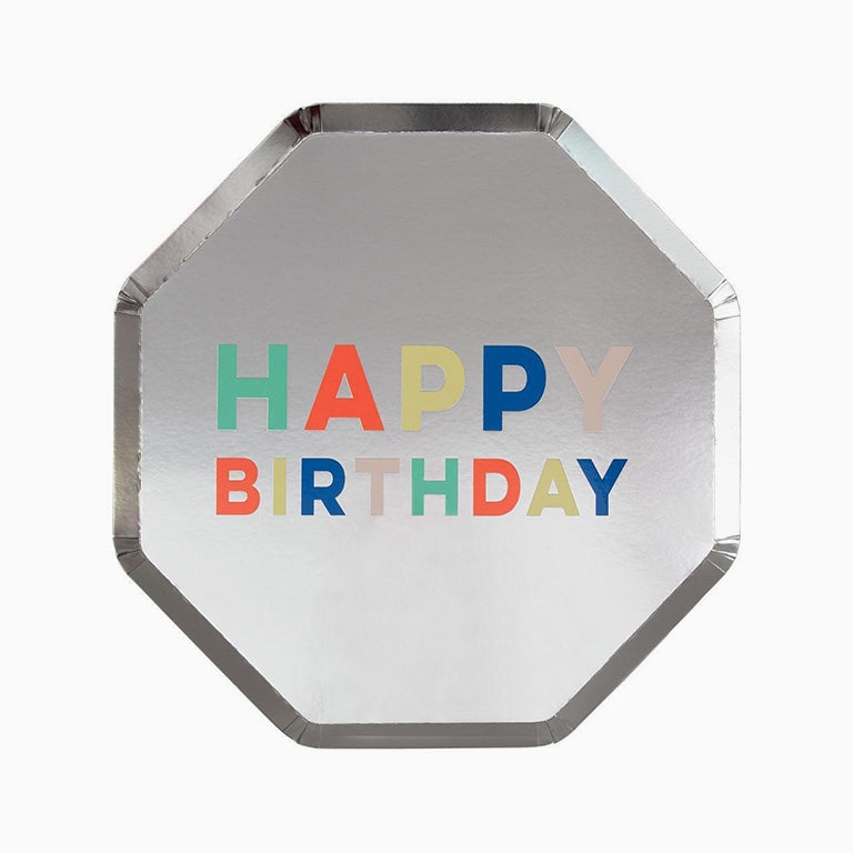 Platos Octogonales "Happy Birthday"