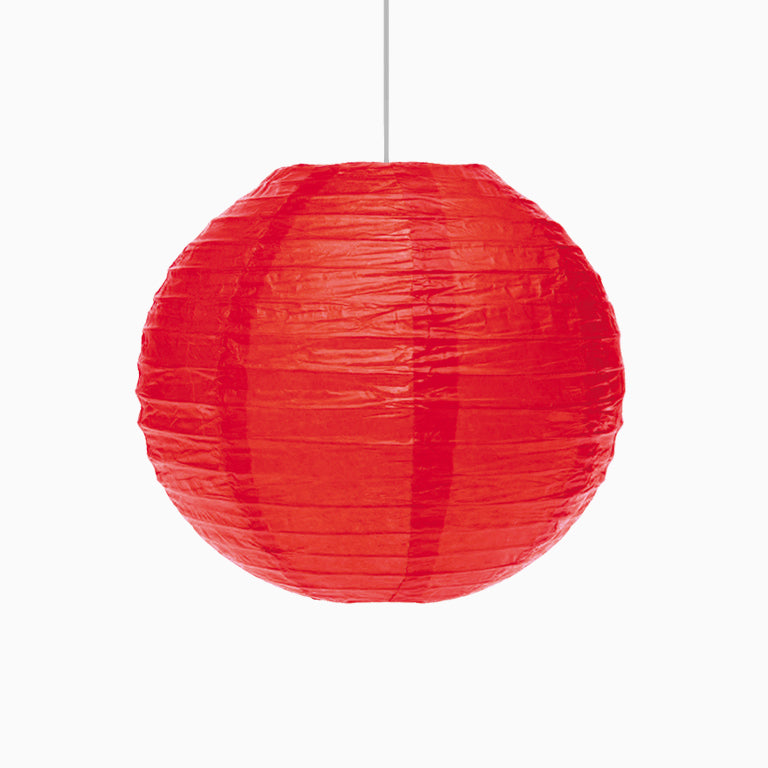Lámpara Esfera Papel Mediana Rojo