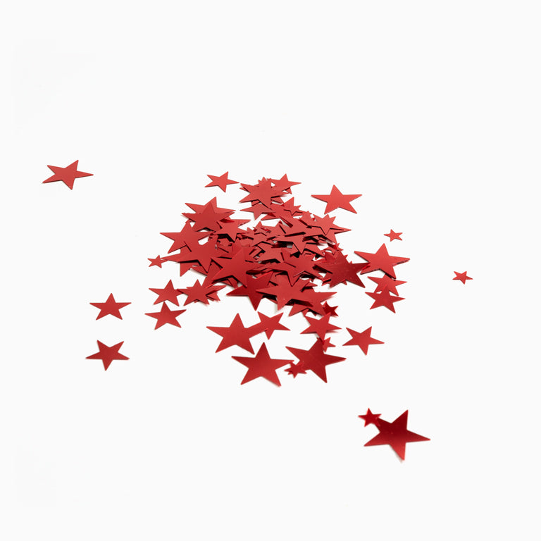 Confetti Metalizado Estrellas Rojo