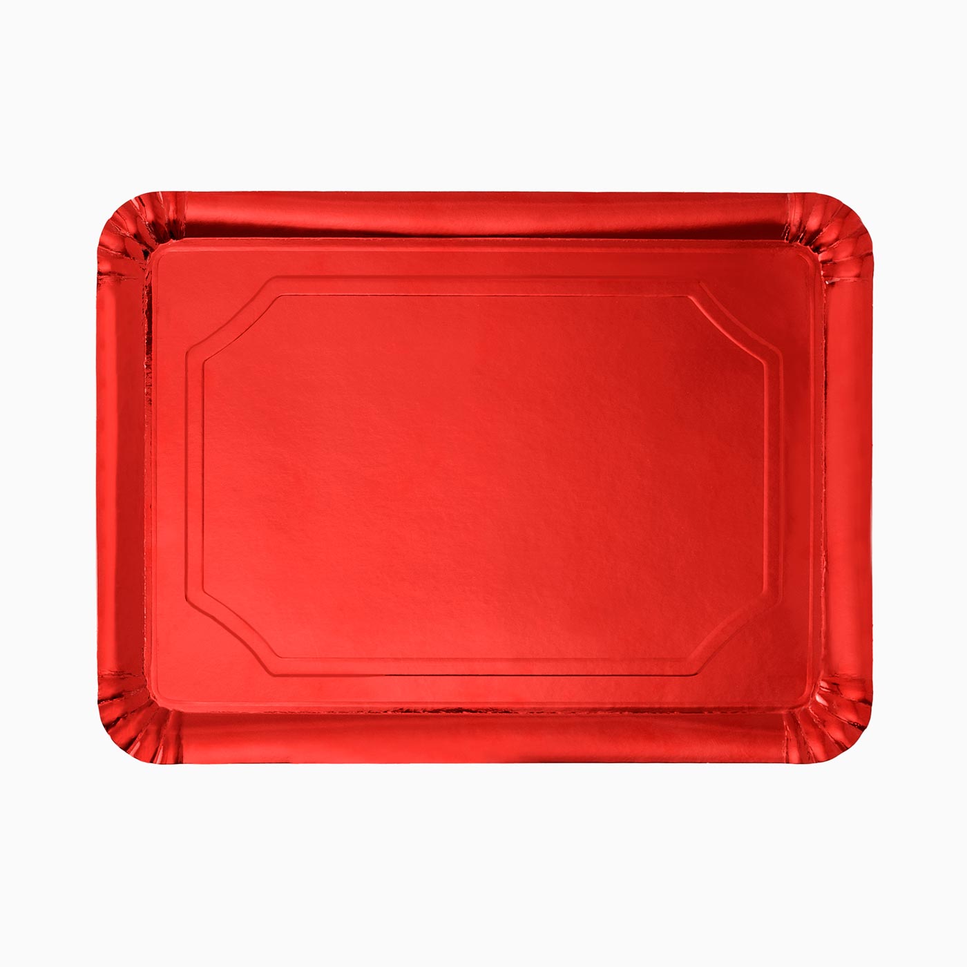 Bandeja Rectangular Metalizada 25 x 34 cm Rojo